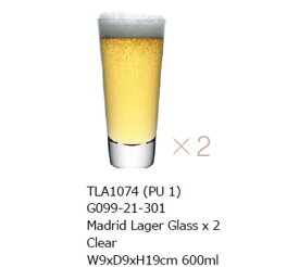 LSA MADRIDMadrid Lager Glassラガーグラス【2個セット】クリア