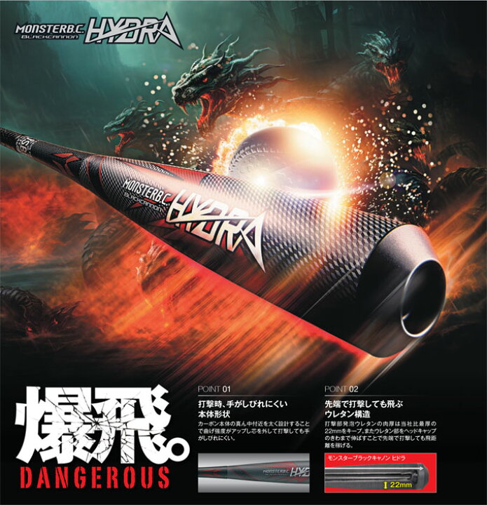 楽天市場】ZETT（ゼット）限定 軟式用FRP製バット モンスターBC HYDRA 