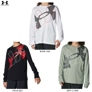◆メール便対応商品◆UNDER ARMOUR(アンダーアーマー)UAスーパービッグロゴ ロングスリーブ Tシャツ(1381168)(スポーツ/トレーニング/長袖/トップス/ロンT/子供用/ジュニア/キッズ)