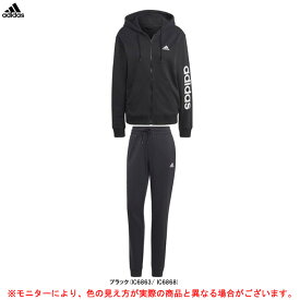 adidas（アディダス）W ESS リニア スウェット FZフーディ パンツ 上下セット（ETS25/ENL54）（スポーツ/トレーニング/ランニング/セットアップ/パーカー/フードあり/女性用/レディース）