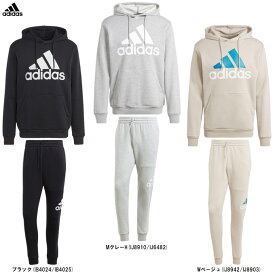 adidas（アディダス）M ESS BL 裏起毛 スウェットフーディ パンツ 上下セット（DTN94/DTN90）（スポーツ/トレーニング/ランニング/フィットネス/セットアップ/パーカー/ウェア/長袖/フードあり/男性用/メンズ）