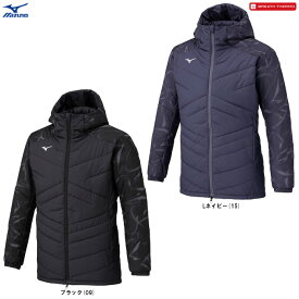 MIZUNO（ミズノ）限定 中綿 テックフィルブレスサーモコート(ミドル丈)（32MEC536）（BREATH THERMO/スポーツ/カジュアル/アウター/防寒/防風/発熱機能/撥水/保温/フード付き/男性用/メンズ）