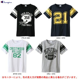 ◆メール便対応商品◆【ブラック/Lのみ】Champion（チャンピオン）フットボールTシャツ（CWP316）（トレーニング/スポーツ/ウォーキング/ランニング/ジョギング/フィットネス/ジム/半袖/カジュアル/アメカジ/女性用/レディース）