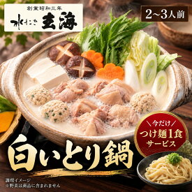 今だけ！つけ麺1食サービス付き 白いとり鍋 水炊き セット 2人前 3人前 温めるだけ 鍋 セット 鶏白湯 スープ ぽん酢 麺付き 冷凍 ギフト お取り寄せ 送料無料 水たき玄海