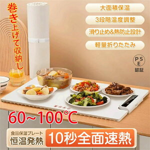 食品保温プレート シリコン製 電気保温トレイ ホットプレート 最後まで温かいまま美味しく 食品用電気保温トレイ 折りたたみ式 多機能食品断熱ボード フードウォーマー 10秒急速加熱 60℃/8