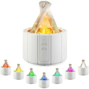 LEDライト フレイム 卓上アロマ加湿器 焚き火 炎 超音波 卓上 加湿器 たき火 アロマディフューザー