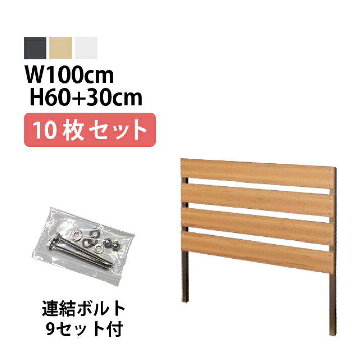 楽天市場】目隠しフェンス 【10枚セット 連結ボルト付】ボーダー2型 