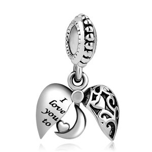 �`���[�� �u���X���b�g �o���O���p CharmSStory �`���[���Y�X�g�[���[ CharmSStory Heart I Love You To The Moon and Back Charm Beads For Bracelets / Style 2 �y���s�A���i�z