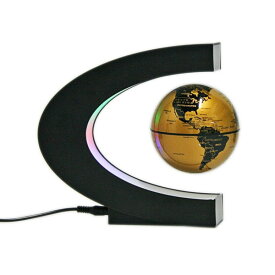Senders Floating Globe with LED Lights C Shape Magnetic Levitation Floating Globe World Map for Desk Decoration (Gold) 【並行輸入品】