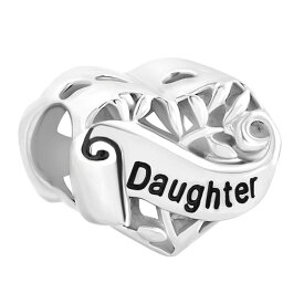 チャーム ブレスレット バングル用 LovelyJewelry ラブリージュエリー I Love You Daughter Sterling Silver Heart Family Charms Sale Cheap Jewelry Beads fit Pandora Bracelet 【並行輸入品】