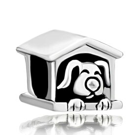 チャーム ブレスレット バングル用 LovelyJewelry ラブリージュエリー Dog Charms Cute Puppy Sleeping in Dog House Sale Cheap Jewelry Beads Fit Pandora Charm Bracelets 【並行輸入品】