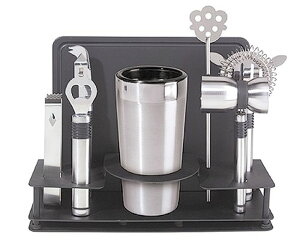 Oggi Pro Stainless-Steel 10-Piece Cocktail Shaker and Bar Tool Set �y���s�A���i�z