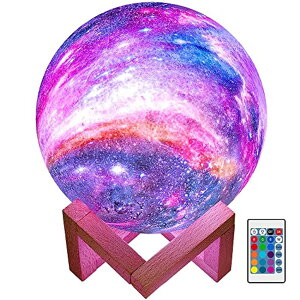 3D クリスタルボール ガラス玉 置物 BRIGHTWORLD Moon Lamp Galaxy Lamp 5.9 inch 16 Colors LED 3D Moon Light, Remote & Touch Control Lava Lamp Moon Night Light Gifts for Girls Boys Kids Women Birthday 【並行輸入品】