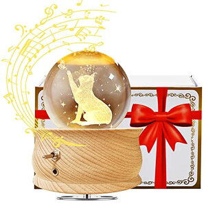 3D クリスタルボール ガラス玉 置物 JOUALY 3D Crystal Ball Music Box, LED Floodlight Luxury Wooden Bedside Lamp, Best Gift for Children,Parents, Grandparents and Good Friends, Christmas/Mother's Day/Valentine's Day,Home Decor 【並行輸入品