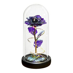 KXh[  o [Y Glass Rose Galaxy Rose Enchanted Rose Light Up Rose Glass Rose Flower Gift Glass Roses Mom Forever Rose Rose in Glass Dome Glass Flower Infinity Rose for Women ysAiz