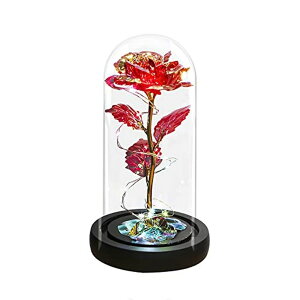 KXh[  o [Y Glass Rose Galaxy Rose Enchanted Rose Light Up Rose Glass Rose Flower Gift Glass Roses Mom Forever Rose Rose in Glass Dome Glass Flower Infinity Rose for Women ysAiz