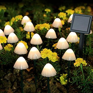 LEDソーラーライト ソーラーパワー ガーデンライト 花 フラワー HULPPRE Set of 15pcs Warm White 8 Modes 29.5ft Mini Mushroom Solar Lights Solar Pathway Lights Outdoor Decoration Fairy Color Changing Solar String Light for Garden,Backy