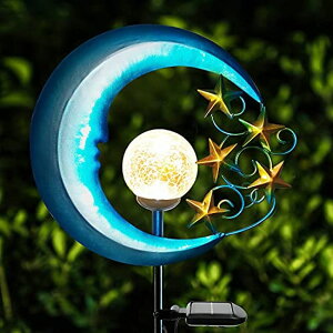 LED�\�[���[���C�g �\�[���[�p���[ �K�[�f�����C�g EPROSMIN Solar Outdoor Garden Lights - Solar Powered Pathway Lights Outdoor Decorative Lights Waterproof Crackle Glass Globe Led Landscape Lighting for Pathway,Yard,Lawn,Patio Stars M �y
