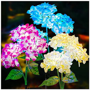 LED�\�[���[���C�g �\�[���[�p���[ �K�[�f�����C�g TONULAX Solar Garden Lights - 3 Pack 2022 Version Solar Lights Outdoor, Colorful Lights,Hydrangea Flower Lights for Yard Decor, Garden Decoration, Two Lightning Modes & Enlarged Solar �y