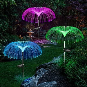 LED�\�[���[���C�g �\�[���[�p���[ �K�[�f�����C�g Vosaro Solar Flower Lights Outdoor Garden Decorations Waterproof, Solar Yard Lights Decorative, 7 Color Changing Solar Stake Light for Pathway Patio Lawn Christmas Decor, 3 PCS �y���s