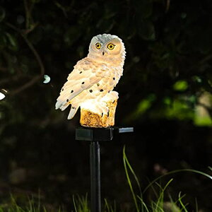 LED\[[Cg \[[p[ K[fCg XURLEQ Garden Solar Light Outdoor Decor, Resin Owl Solar LED Light with Stake, Animal Waterproof Light for Flower Fence Lawn Passage Walkway Courtyard Party Decoration, Owl ysA