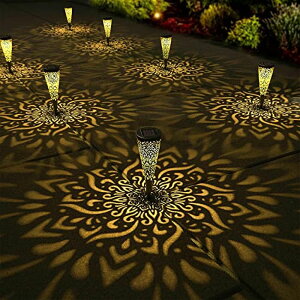 LED\[[Cg \[[p[ K[fCg gardencave 6 Pack Solar Lights Outdoor Garden Decorative Solar Garden Lights with Warm Light Waterproof Solar Pathway Landscape Lights for Path Patio Backyard Walkway Yard Garden Deco y