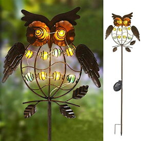 LEDソーラーライト ソーラーパワー ガーデンライト TAKE ME Garden Solar Lights Outdoor,Solar Powered Stake Lights Great Gifts - Metal OWL LED Decorative Garden Lights for Walkway,Pathway,Yard,Lawn (Bronze) 【並行輸入品】