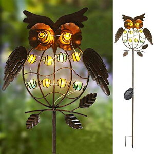 LED�\�[���[���C�g �\�[���[�p���[ �K�[�f�����C�g TAKE ME Garden Solar Lights Outdoor,Solar Powered Stake Lights Great Gifts - Metal OWL LED Decorative Garden Lights for Walkway,Pathway,Yard,Lawn (Bronze) �y���s�A���i�z