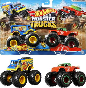 �z�b�g�E�B�[�� �����X�^�[�g���b�N �_�E���q�����[�X �v���C�Z�b�g Hot Wheels Monster Trucks 1:64 Scale 2-Packs, 2 Toy Trucks With Giant Wheels, Gift For Kids Ages 3 Years Old & Up [Styles May Vary] �y���s�A���i�z