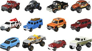�z�b�g�E�B�[�� �����X�^�[�g���b�N �_�E���q�����[�X �v���C�Z�b�g Matchbox Adventure Variety Pack of 12 Die-Cast 1:64 Scale Trucks, Off-Road Cars & SUVs, Rescue Vehicles & Jeeps, Toy for Kids 3 Years Old & Older �y���s�A��