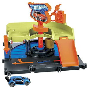 zbgEB[ X^[gbN _Eq[X vCZbg Hot Wheels City Downtown Express Car Wash Playset with 1 Hot Wheels Car, Connects to Other Playsets & Tracks, Gift for Kids Ages 4 to 8 Years Old ysA