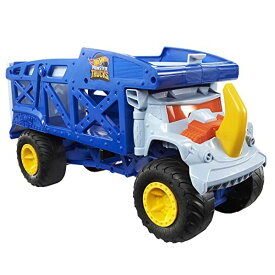 ホットウィール モンスタートラック ダウンヒルレース プレイセット Hot Wheels Monster Trucks Monster Mover Rhino, Toy Car Hauler, Holds 12 1:64 Scale Monster Trucks or 32, with Ramp Launch, Gift for Kids 3 Years & Up 【並行輸入品】