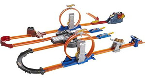 �z�b�g�E�B�[�� �����X�^�[�g���b�N �_�E���q�����[�X �v���C�Z�b�g Hot Wheels Track Builder Total Turbo Takeover Track Set [Amazon Exclusive] �y���s�A���i�z