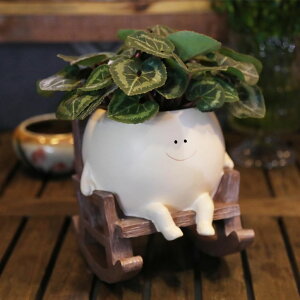 킢 j[N ʔ  v^[ Aؔ  Face Flower Pots for Plants Rocking Chair Planters Funny Succulent Planter Live Cute Resin Flower Pots Head Planter for Indoor Outdoor Plants Gift Ideas for Mother and Christmas y