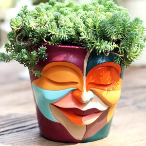かわいい ユニーク 面白い 癒し プランター 植木鉢 鉢 GUGUGO Abstract Rainbow Head Planter, Unique Face Plant Pot with Drainage, Cute Eclectic Flower Planters Pots for Indoor & Outdoor Plants, Colorful Funny Room Decor 【並行輸入品