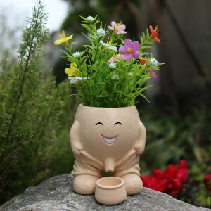 킢 j[N ʔ  v^[ Aؔ  Dolkgy Head Planter, Unique Face Flower Pot Head Vase for Plants for Indoor and Outdoor D?cor, Cute Cactus Face Pots Funny Office Plant Pots, Novelty Gift Set ysAiz