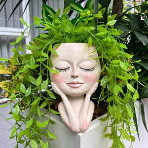 かわいい ユニーク 面白い 癒し プランター 植木鉢 鉢 HDOOMN Face Planters Pots Head - Cute Succulents Plants Planters, Plant Pots Indoor with Drainage System, Garden Gifts for Wome, Garden Decorations for Outdoor, Unique Ornaments fo