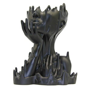 킢 j[N ʔ  v^[ Aؔ  Poranlem Melted Woman Goddess Head Planter Indoor Medusa Face Flower Pot with Drainage and Tray Unique Succulent Pot Gift for Home Decor Dopamine Artistic Room (Black) ysA