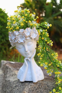 킢 j[N ʔ  v^[ Aؔ  ARTRHYT Face Planter Pots Head Planter, Cute Resin Succulent Planters, Unique Face Flower Head Planter for Indoor Outdoor Plants with Drainage Hole Gift for Female Plants Lovers y