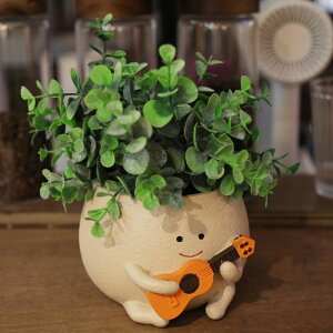 킢 j[N ʔ  v^[ Aؔ  BLOOPOT Planter Pot with Drainage Hole Cute Resin Head Planters for String of Pearls Plant Live Unique Guitar Succulent Pots for Indoor Outdoor Plants Gift IdeaI for Christmas Larg 