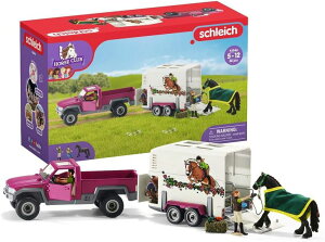�V�����C�q ���� ���� �������� schleich HORSE CLUB ? 38-Piece Toy Horse Trailer and Truck Playset with Horse, Rider Action Figure and Accessories, Detailed Animal Toys for Kids Ages 5+ �y���s�A���i�z