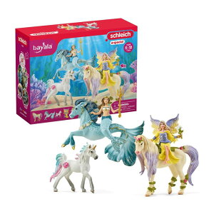 �V�����C�q ���� ���� �������� Schleich bayala 5-Piece Starter Set - Fairy Feya, Mermaid Eyela, with Unicorn, Pegasus, and Seahorse Playset - Magical and Colorful Toy Set, Enchanting Gift for Boys and Girls, Kids Age 5+ �y���s�A���i�z