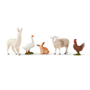 VCq    Schleich Farm World 5-Piece Farm Animal Toy Set Including Cute Llama, Rabbit, Sheep, Hen and Goose Animal Toys for Toddlers & Kids Ages 3+ ysAiz