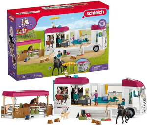 �V�����C�q ���� ���� �������� Schleich Horse Club - Horse Transporter, 97 Piece Playset with Horse Trailer, 3 x Horses, Collectible Animal Toys and Horse Riding Figurines for Children Aged 5+ �y���s�A���i�z