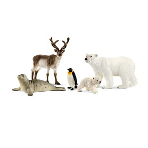 �V�����C�q ���� ���� �������� Schleich Wild Life Realistic Arctic Polar Animal Figurine Playset - 5-Piece High Detail Arctic Animal Toys Featuring Reindeer, Polar Bear Figure, Penguin, and Seal Figurines, Gift for Kids Ages 3+ �y���s�A��
