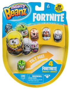 tH[giCg l` tBMA  MIGHTY BEANZ, Fortnite 4 Pack (Styles May Vary) Toy, 1" ysAiz