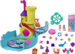 |[[|Pbg l` tBMA  Polly Pocket Bubble Aquarium Playset with Polly & Mermaid Micro Dolls, 2 Bubble-Making Features, Bubble Solution & 18 Accessories, Pop & Swap Pieces ysAiz