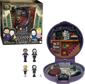 �|�[���[�|�P�b�g �l�` �t�B�M���A �������� Polly Pocket Collector Playset, The Addams Family Compact with 4 Special Edition Character Dolls and 10 Accessories �y���s�A���i�z