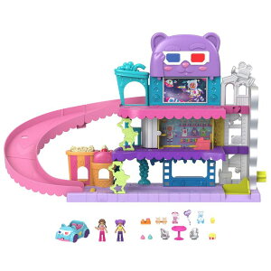 �|�[���[�|�P�b�g �l�` �t�B�M���A �������� Polly Pocket Pollyville Dolls & Playset, Drive-in Movie Theater with 2 Micro Dolls, 1 Toy Car & 11 Accessories �y���s�A���i�z