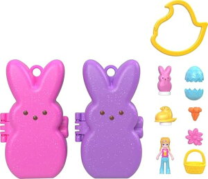 �|�[���[�|�P�b�g �l�` �t�B�M���A �������� Polly Pocket x Peeps, 6 Micro Dolls & 2 Playsets with 6 Themed Accessories & Clip Keychains, Travel Toy, Partnership Compact �y���s�A���i�z